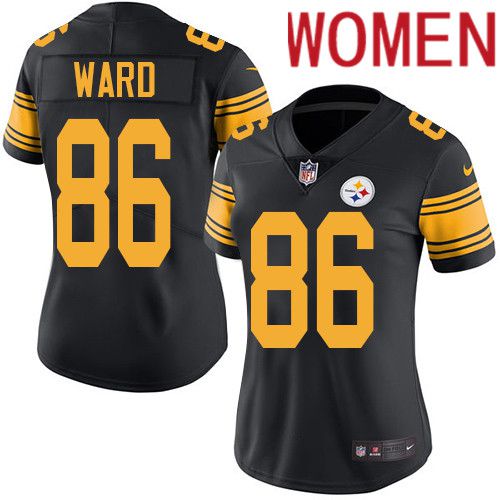 Women Pittsburgh Steelers #86 Hines Ward Nike Black Vapor Limited Rush NFL Jersey
